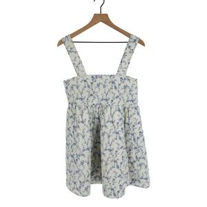 Laura Ashley Urban Outfitters Quilted Floral Mini Dress Size M Cottage Babydoll